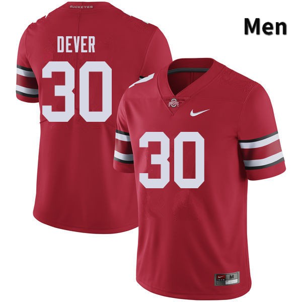 Ohio State Buckeyes Kevin Dever Men's #30 Red Authentic Stitched College Football Jersey